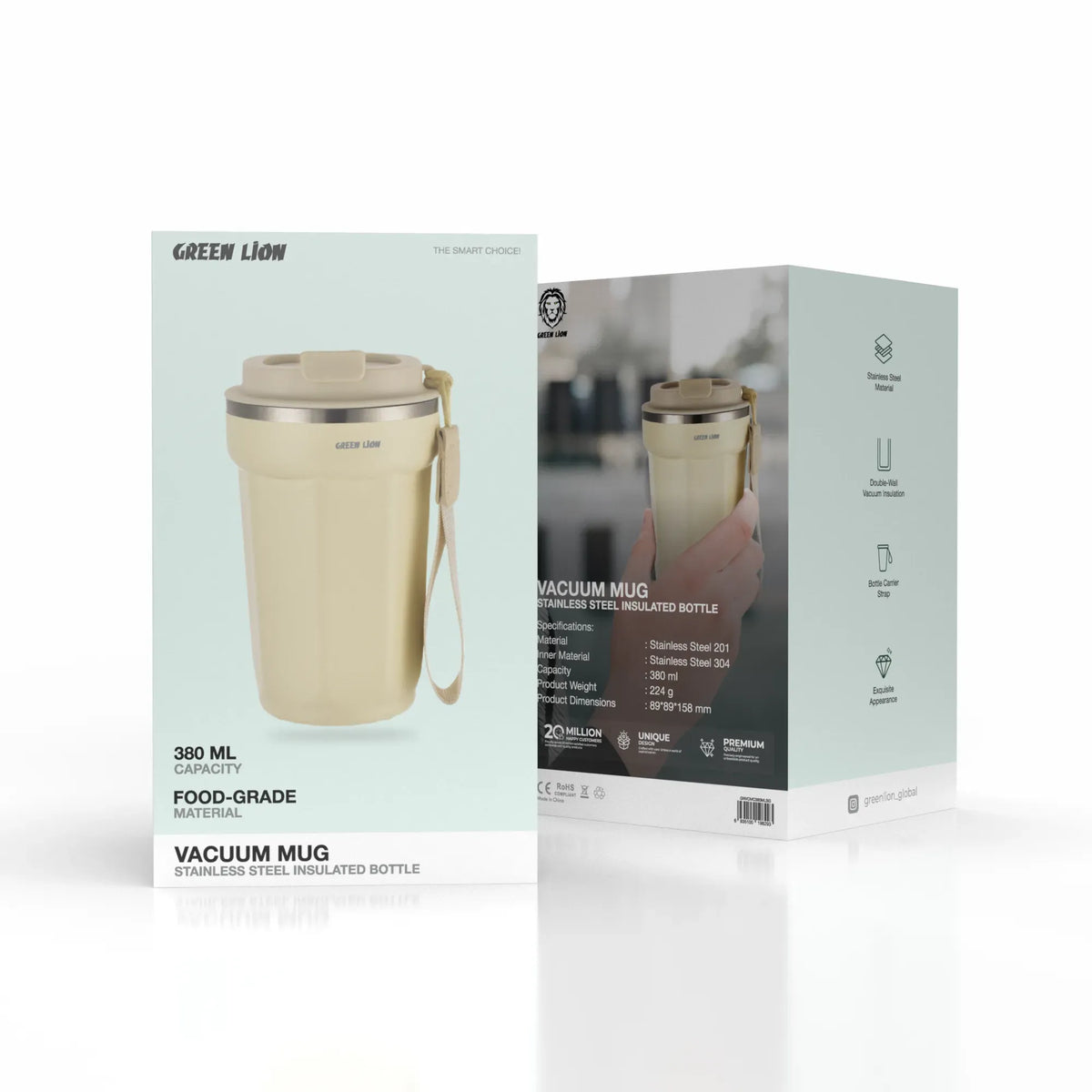 Green Lion Vacuum Mug 380 ml - Beige – image 2