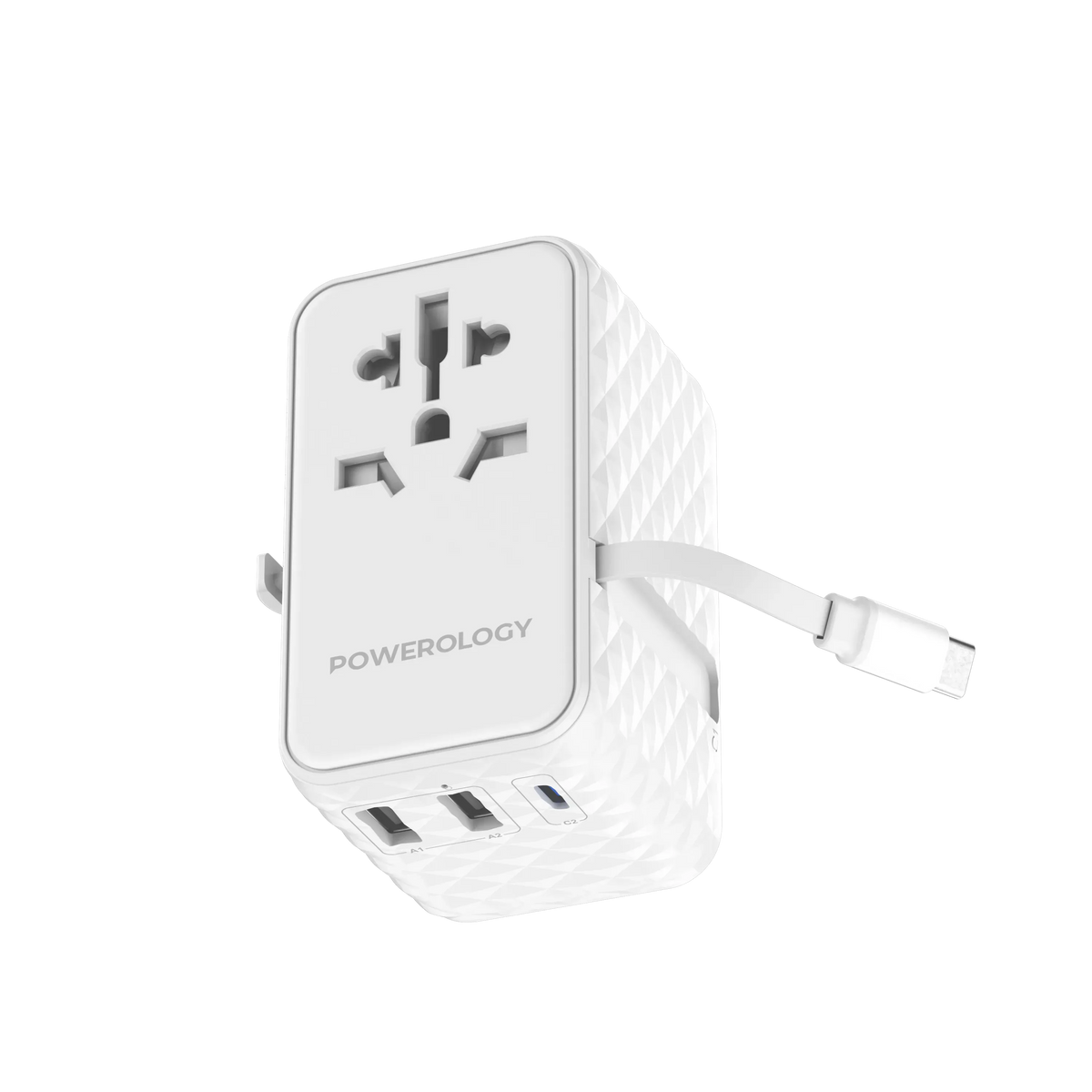 Powerology Ga N 20 W PDUniversal Adapter Retractable Type-CCable - White – image 10