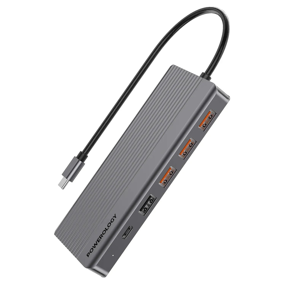 Powerology 13 in 1 Dual Hdmi Displayport USB C Hub Ethernet Gray – image 3