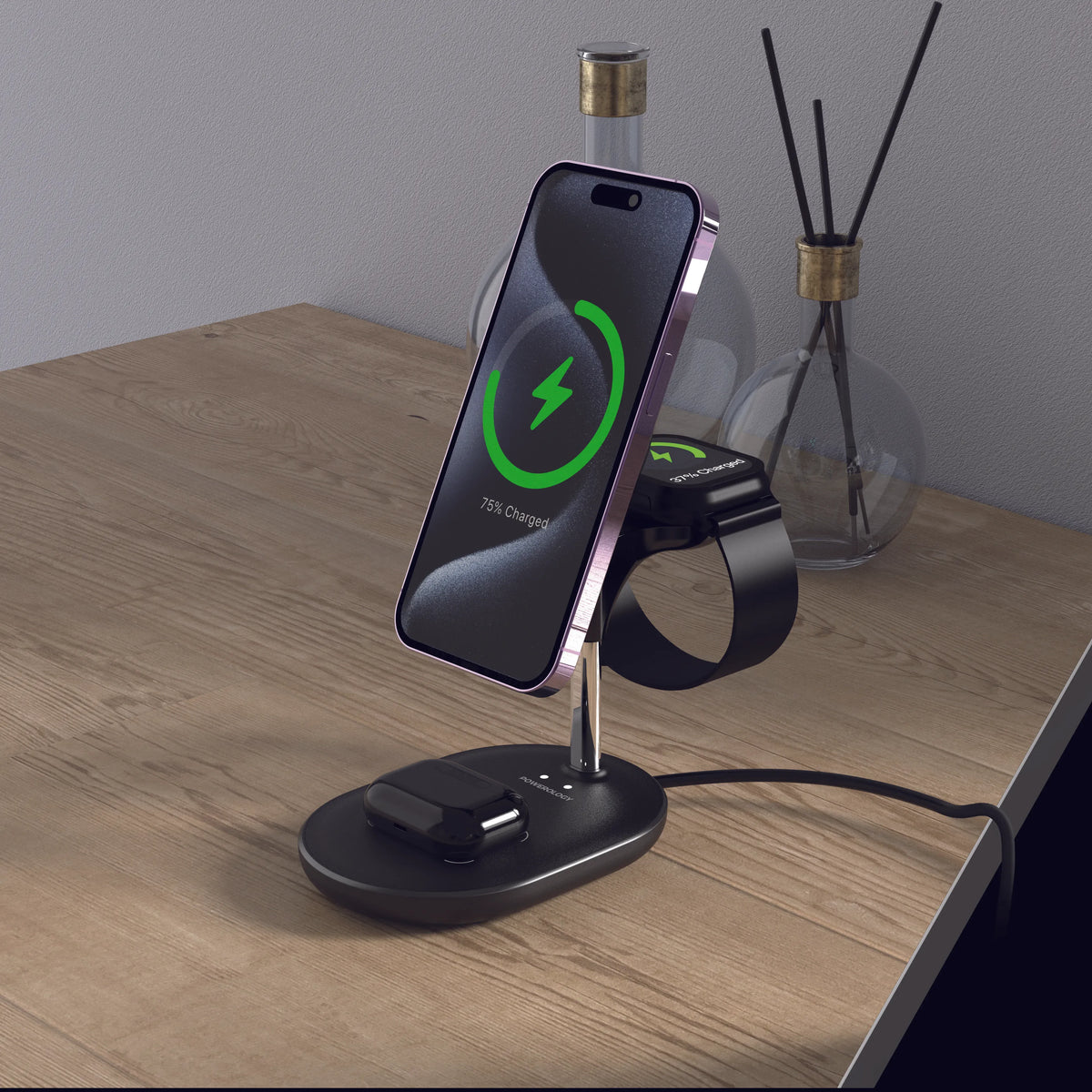 Powerology Florea Wireless Charging Stand Black – image 5