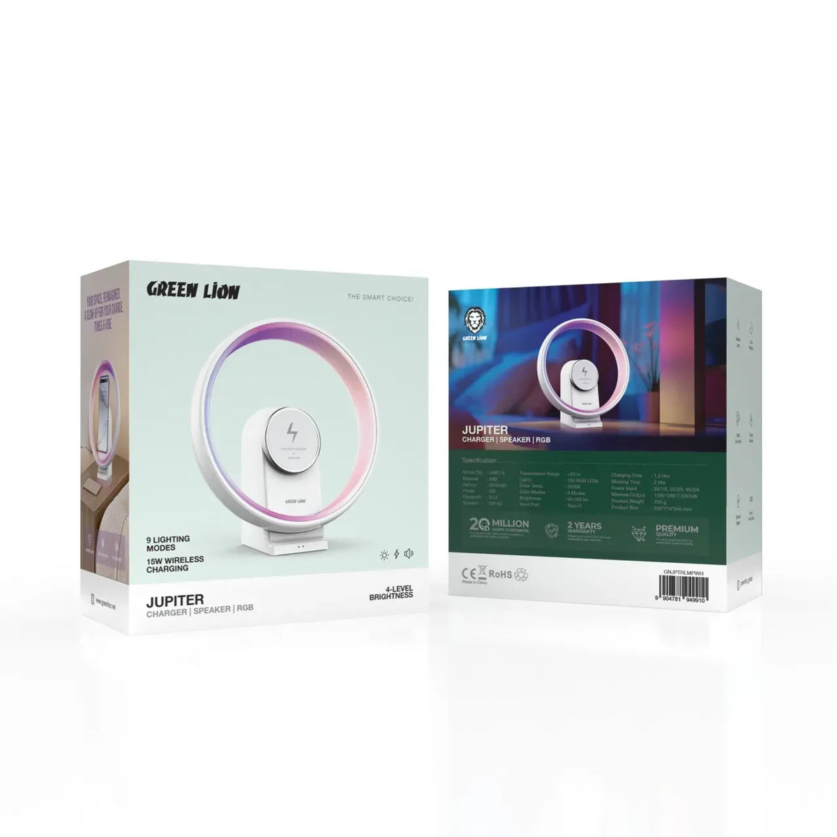 Green Lion Jupiter Bluetooth Speaker with Table Lamp White – image 3