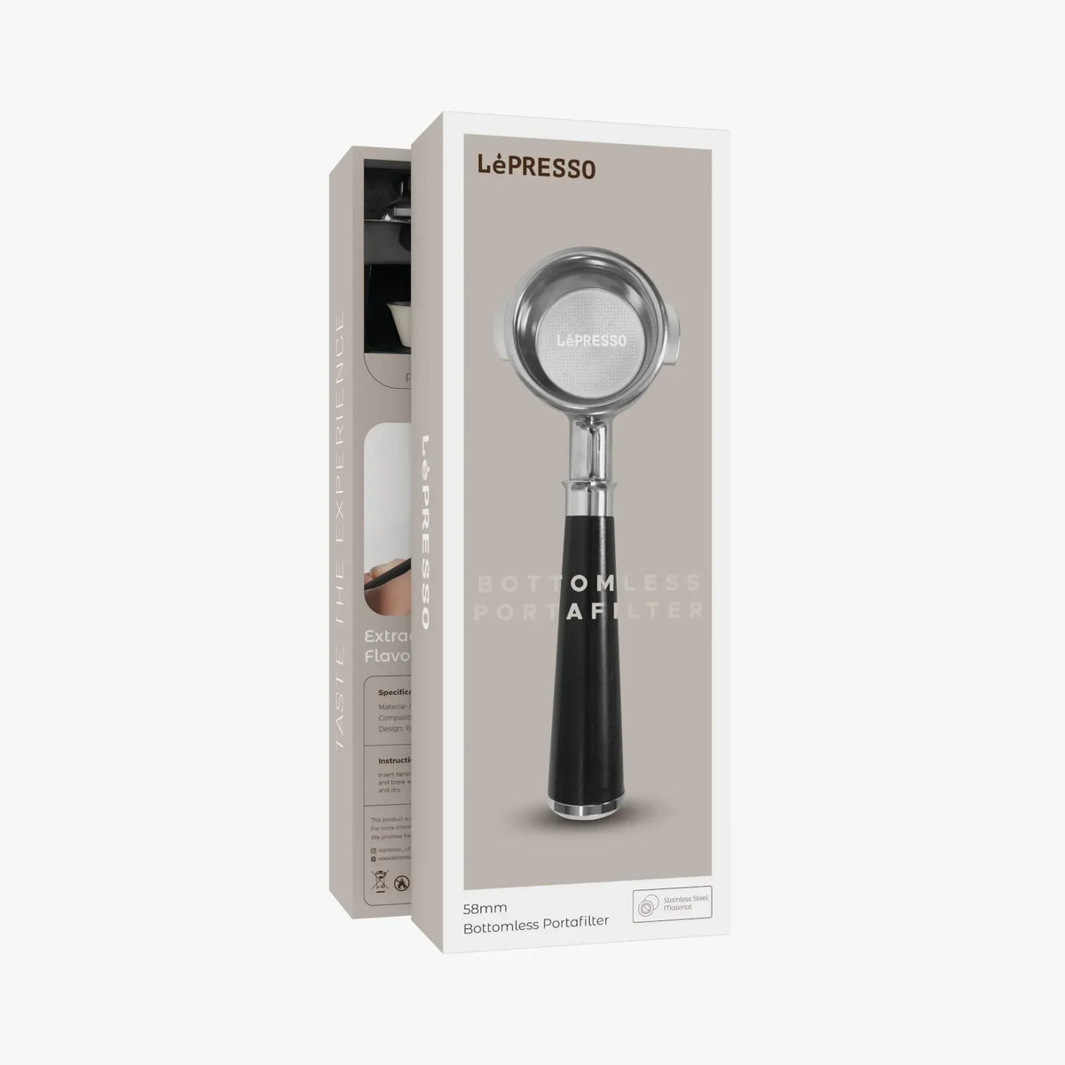 Lepresso 58 mm Bottomless Portafilter - Black