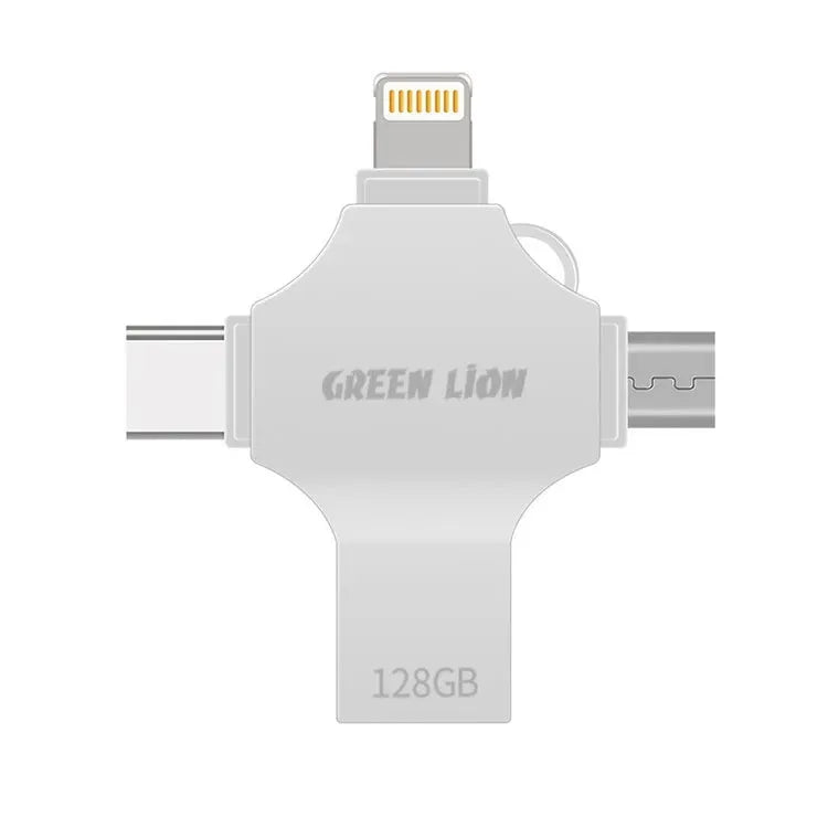 Green Lion 4 in 1 USB Flash Drive 128gb Silver – image 10