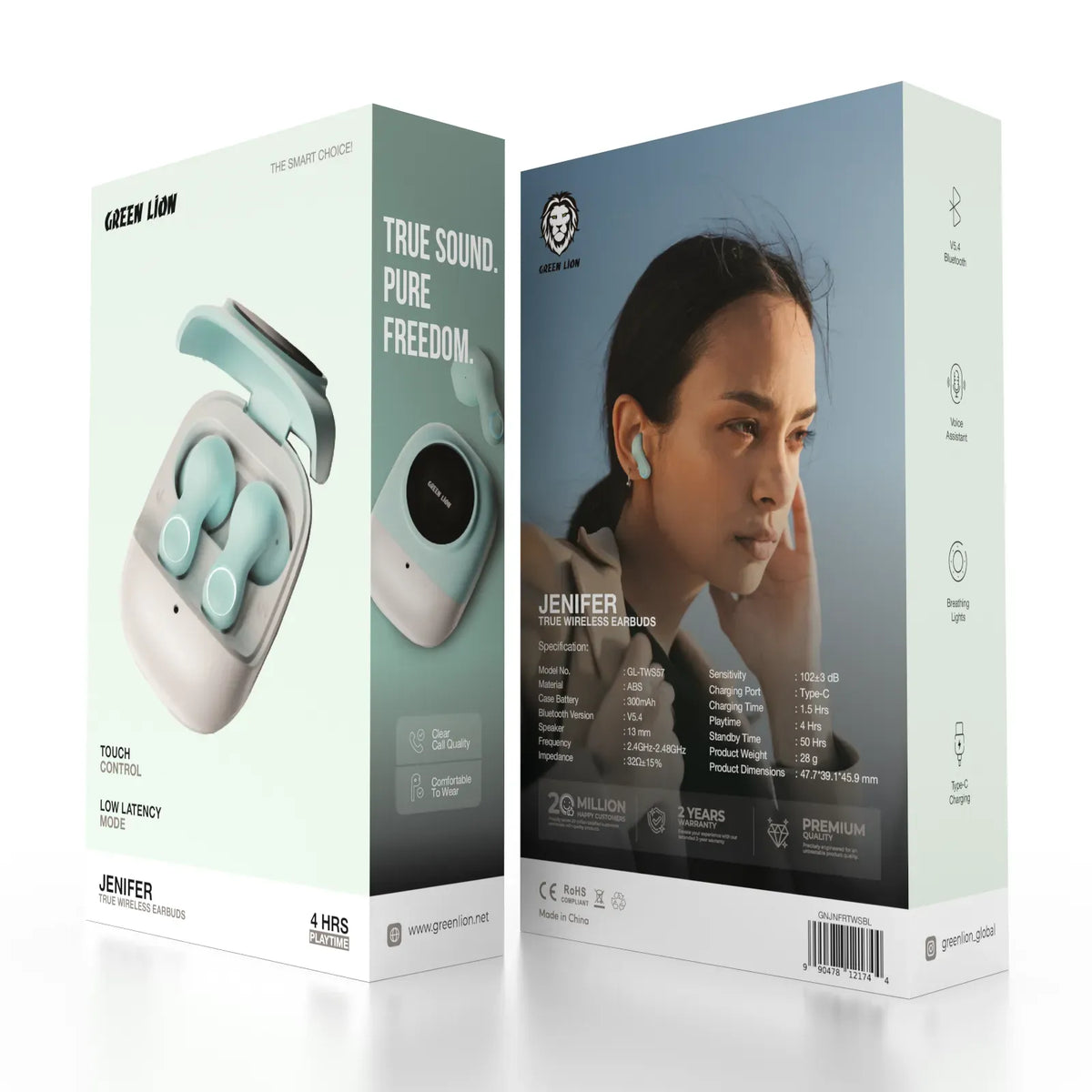 Green Lion Jenifer True Wireless Earbuds TWS - Sky Blue – image 8
