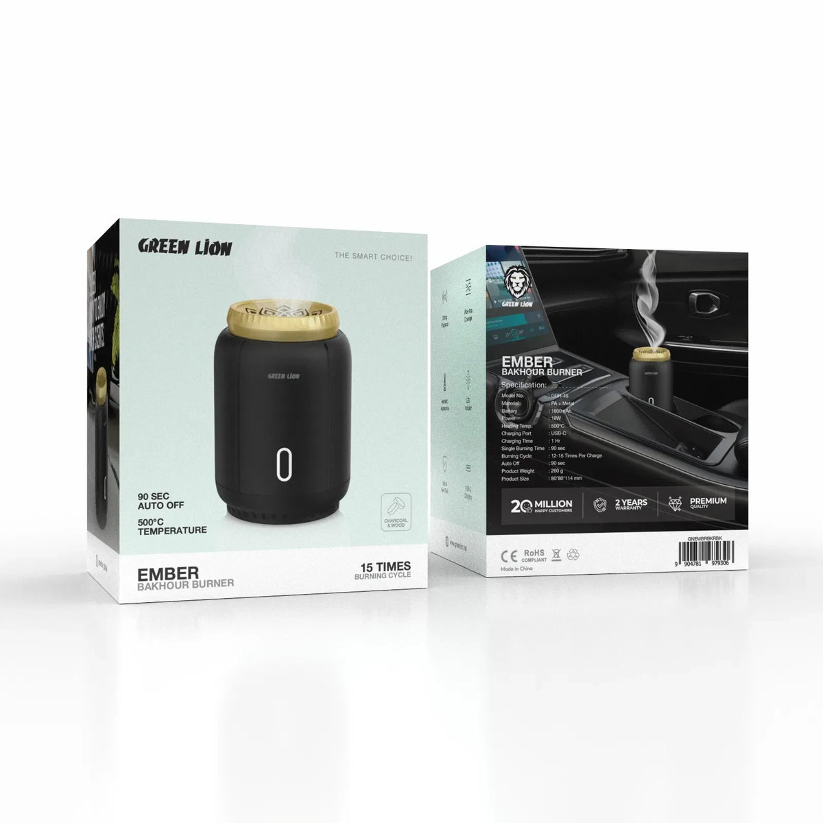 Green Lion Ember Bakhour Burner - Black – image 3