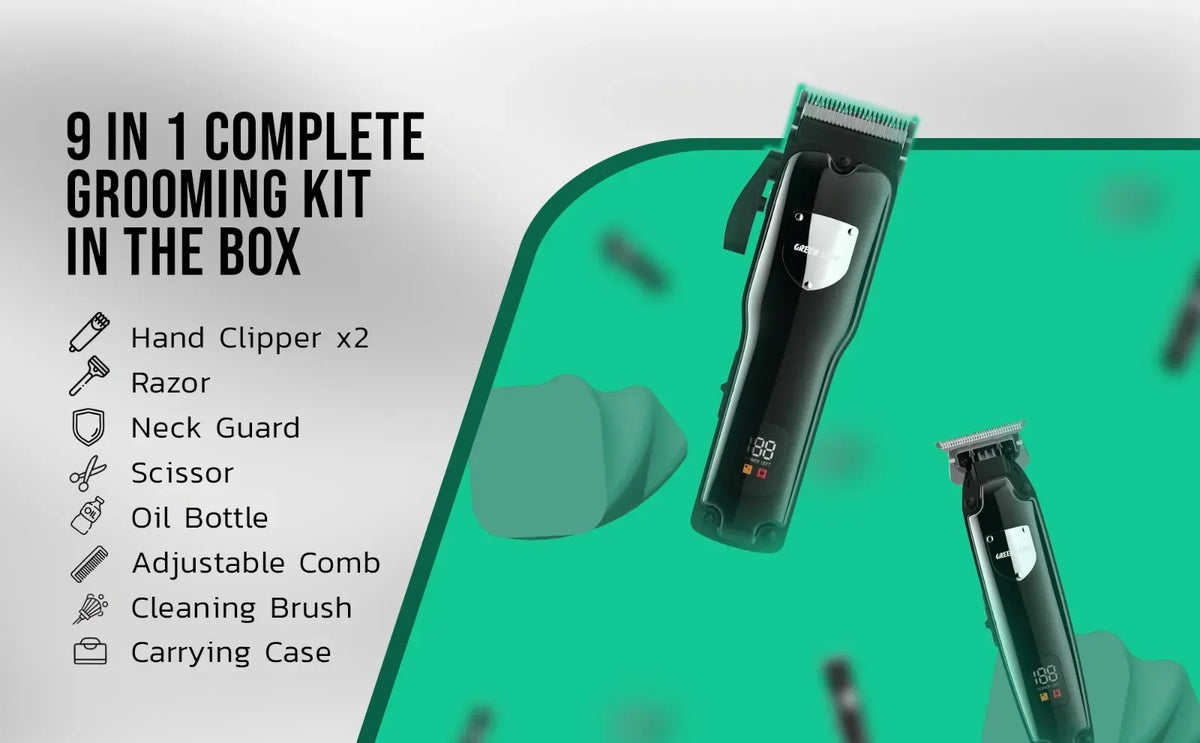 Green Lion Pro Trim Duo Hair Clipper Black – image 7