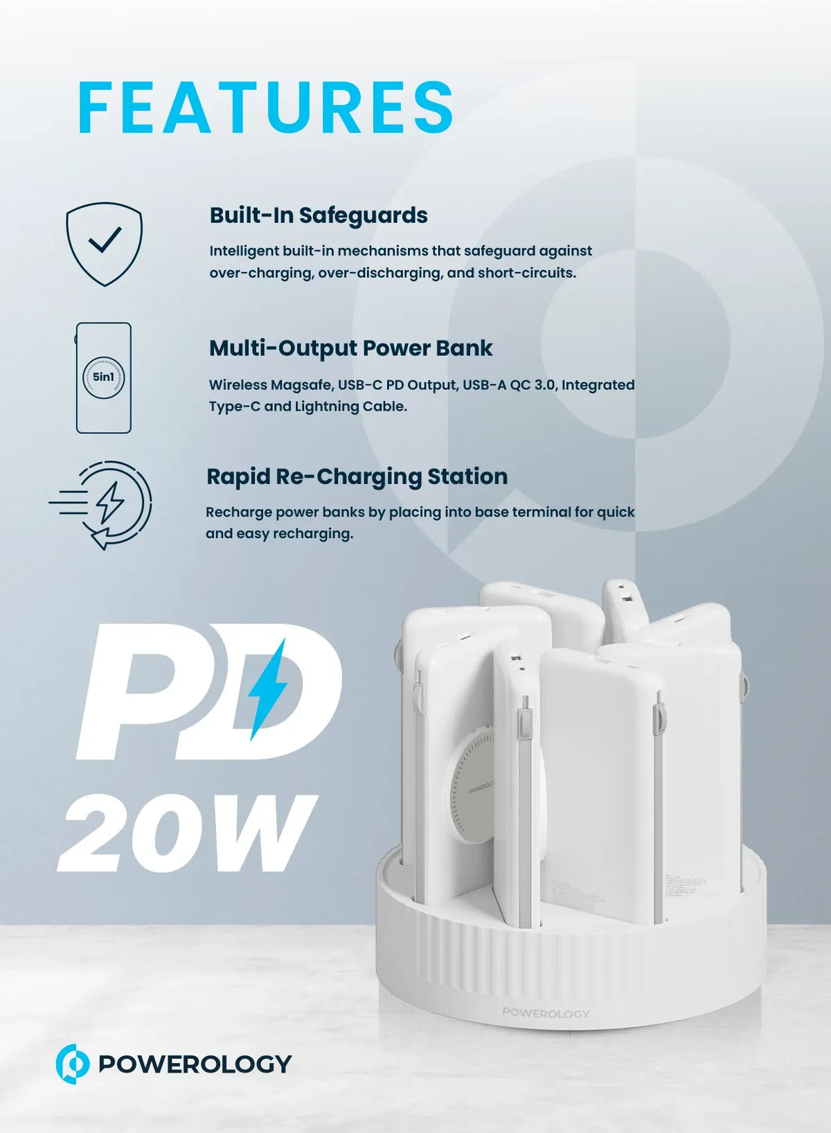 Powerology *810000 m Ah Power Bank Terminal - White – image 3