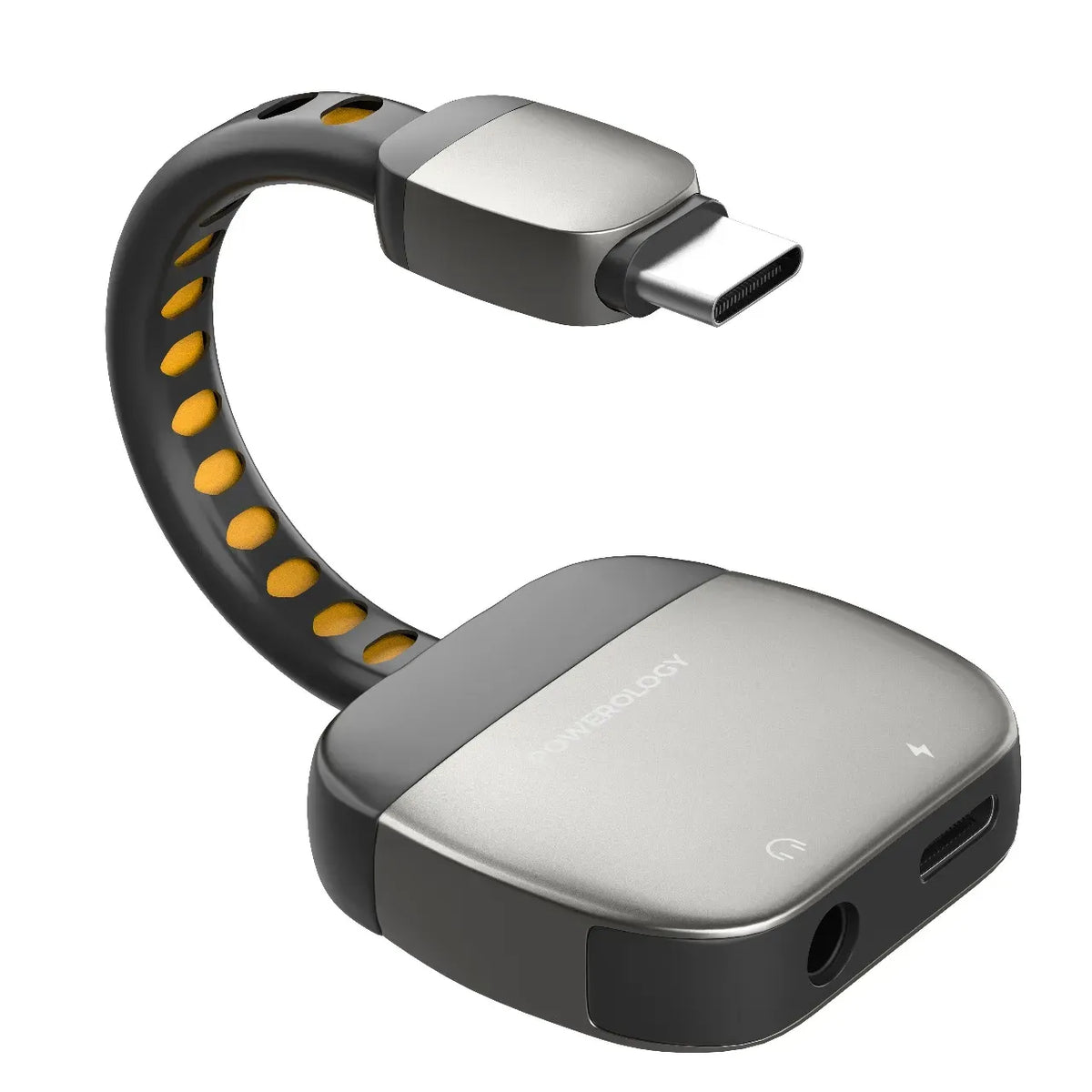 Powerology 2 in 1 Adapter Type C to 3 5mm Aux Gray – image 3