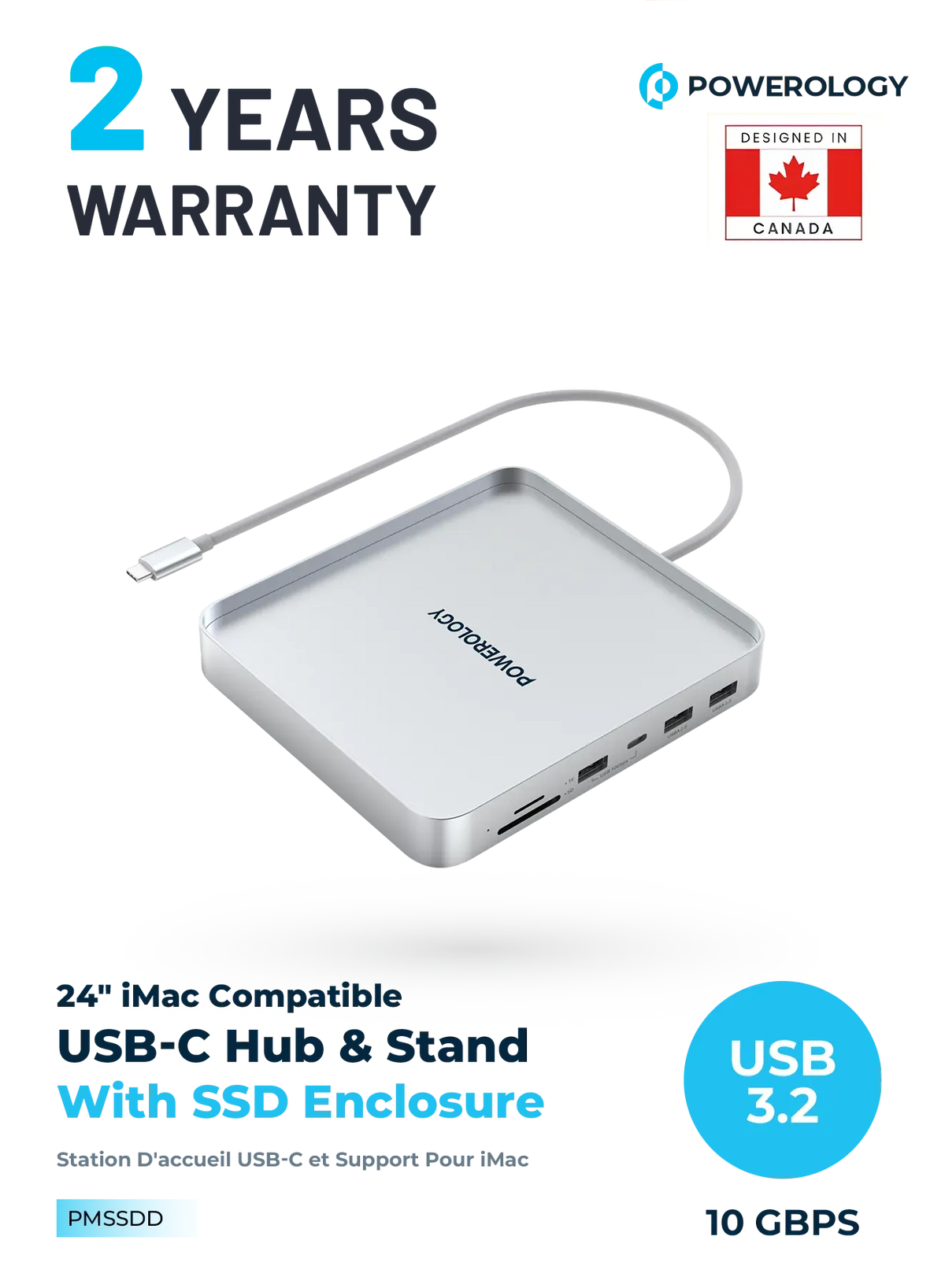 Powerology Imac 24 Inch USB C Dock with Ssd Enclosure 10gbps Gray – image 10