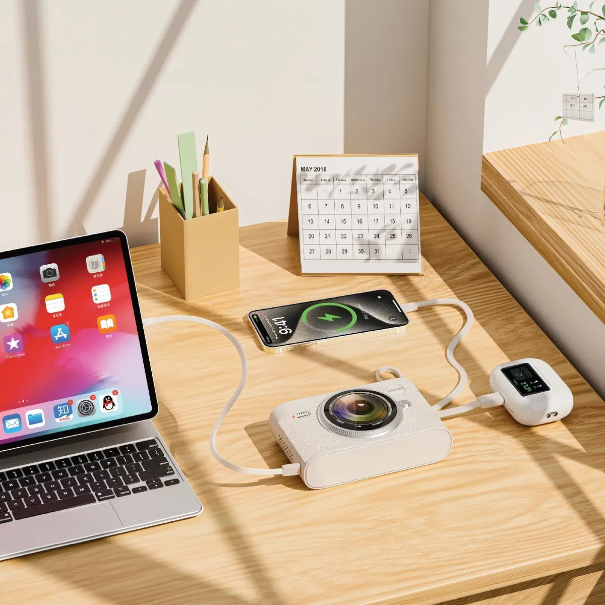 Green Lion All-in-1 10000 m Ah Power Bank 256 MBRAM 4 GBROM - White – image 3