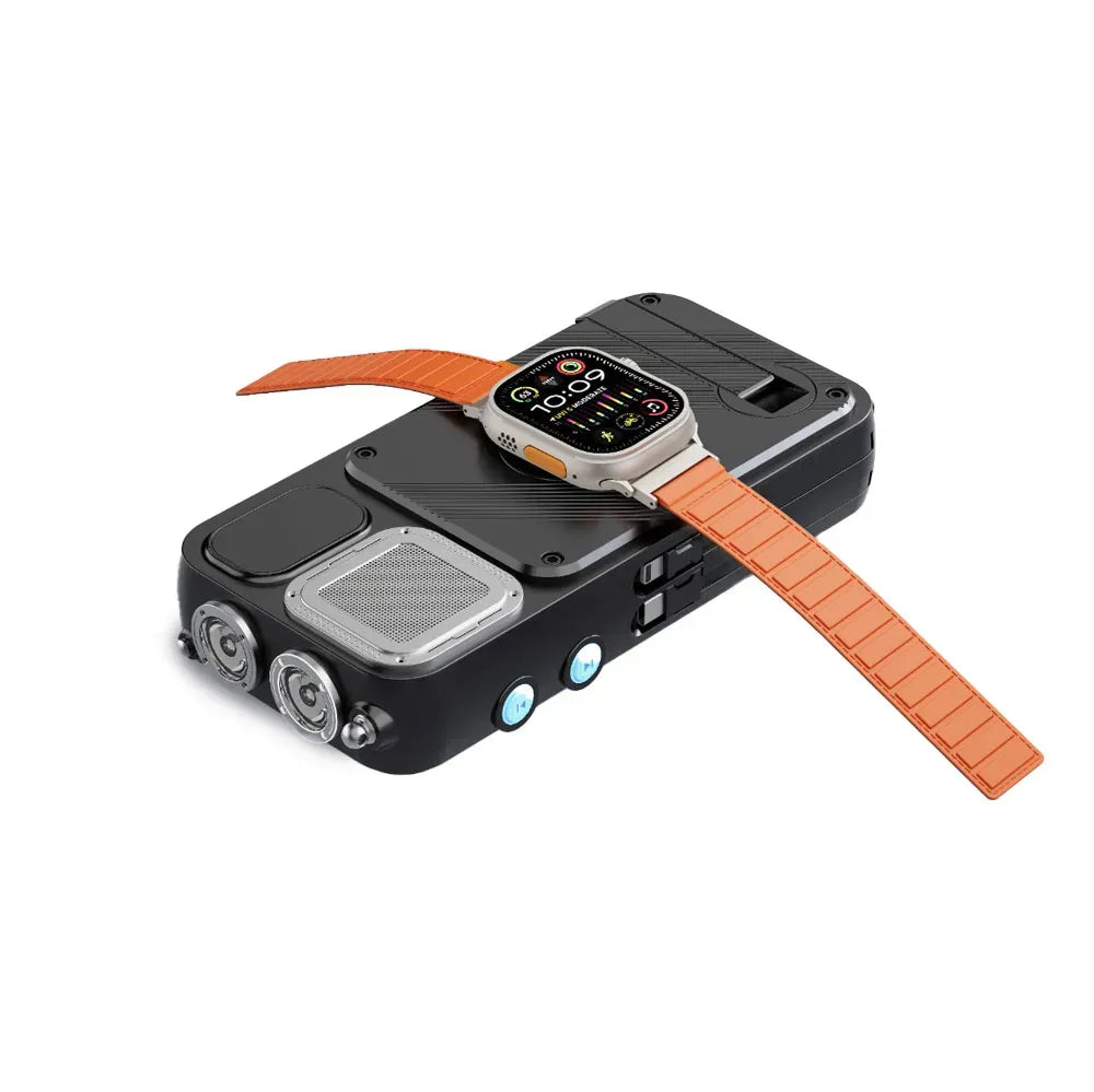 Powerology 16000mAh Solar Power Bank with Fm Radio Speaker and Lights Black – image 6