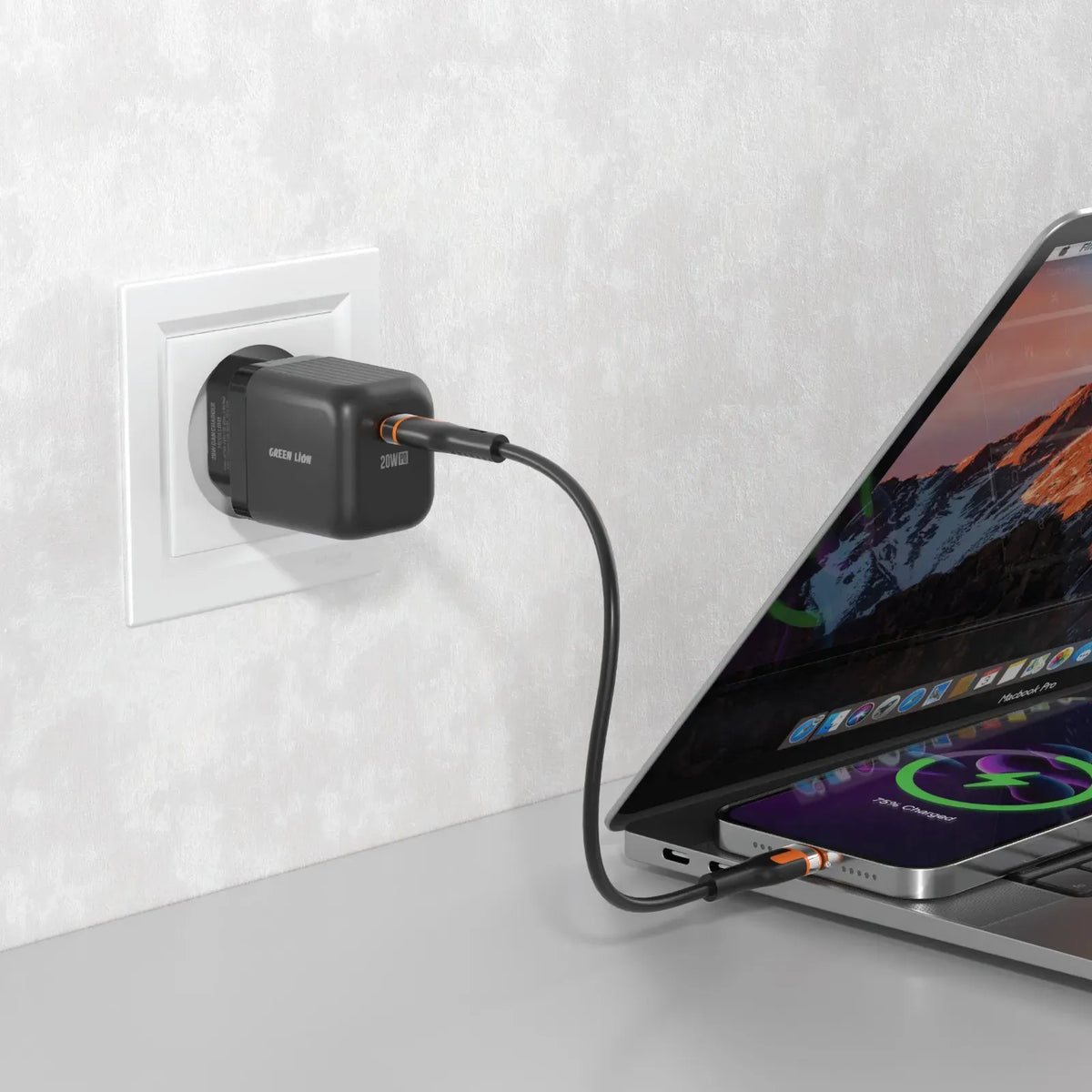 Green Lion Ultra Compact Ga NWall Charger EUPin PD 20 WCto L - Black – image 4
