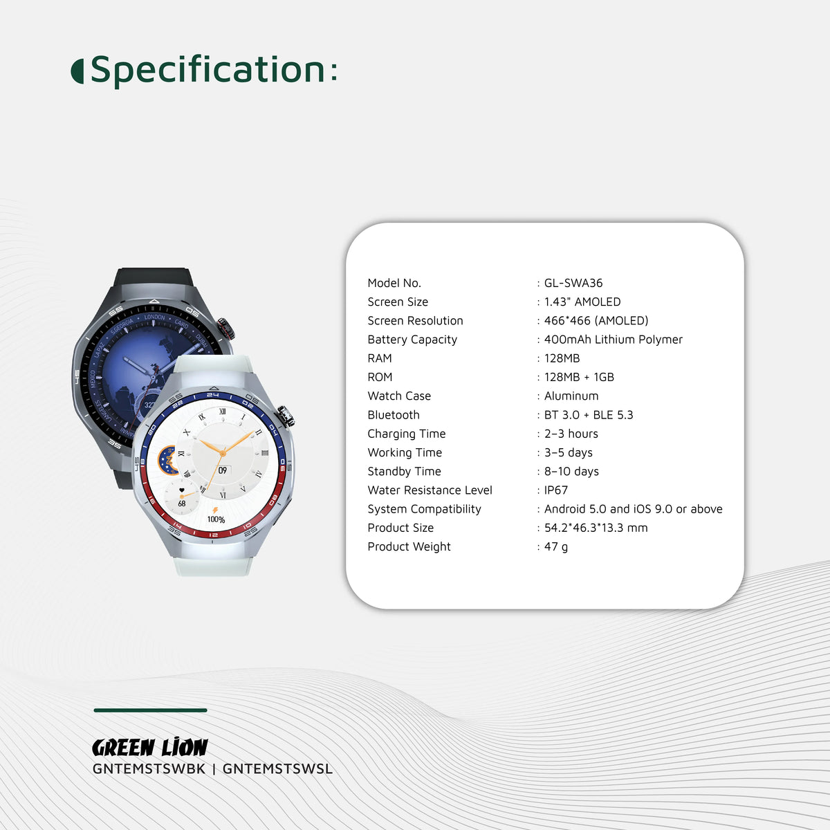 Green Lion Tech Master Smart Watch - Silver – image 18