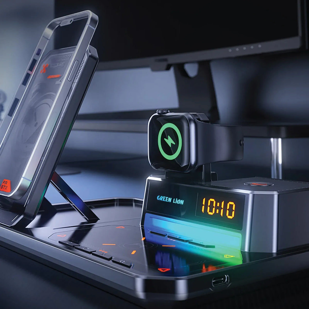Green Lion 6 IN 1 Multifunctional Wireless Charger - Black – image 3