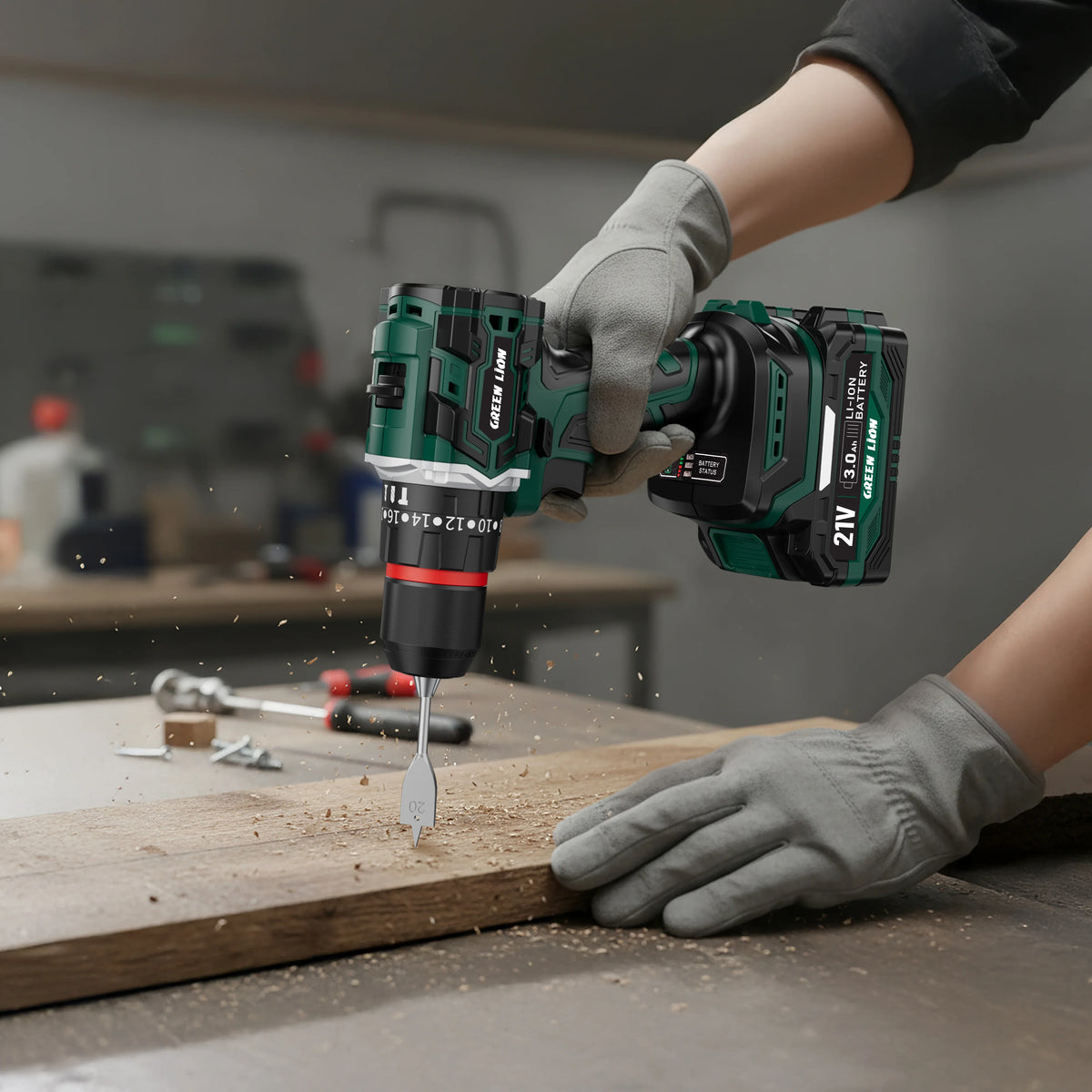 Green Lion Gd 12 Edge Pro Cordless Hammer Drill Green – image 1