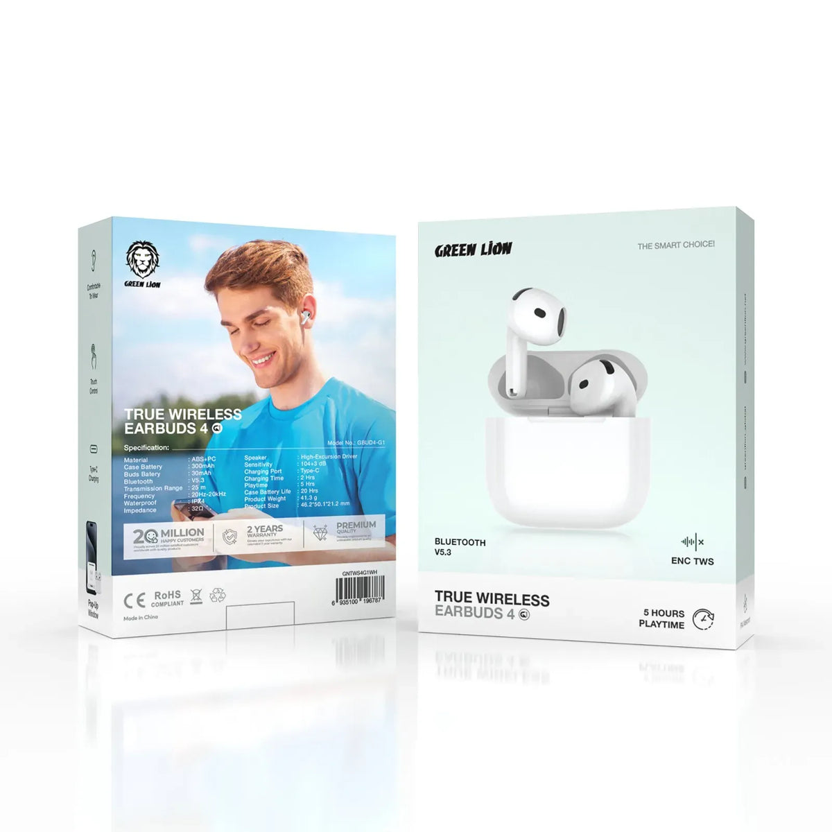 Green Lion True Wireless Earbuds 4 G1 White – image 3