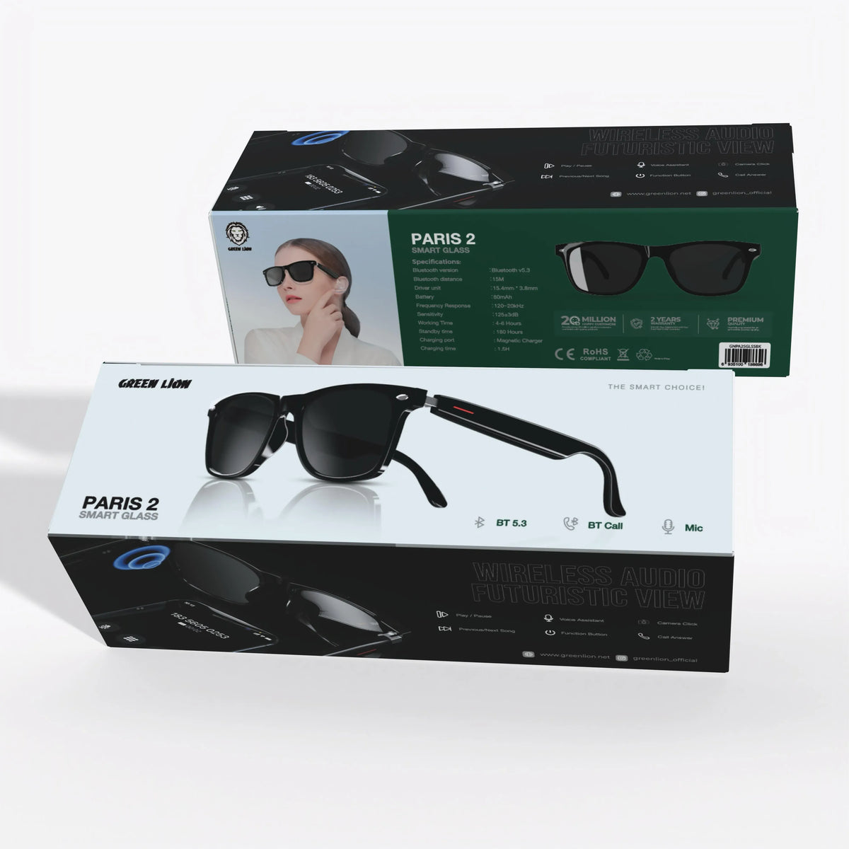 Green Lion Paris 2 Smart Glasses Black – image 7