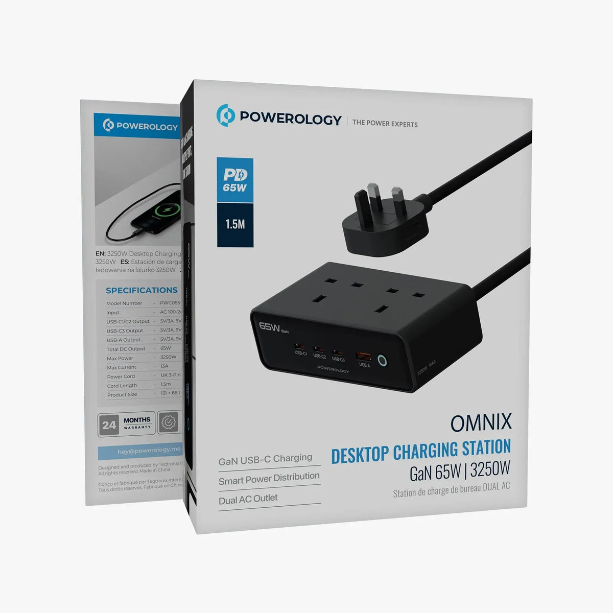 Powerology Omnix Desktop Charging Station 3250w Gan 65w Black – image 5