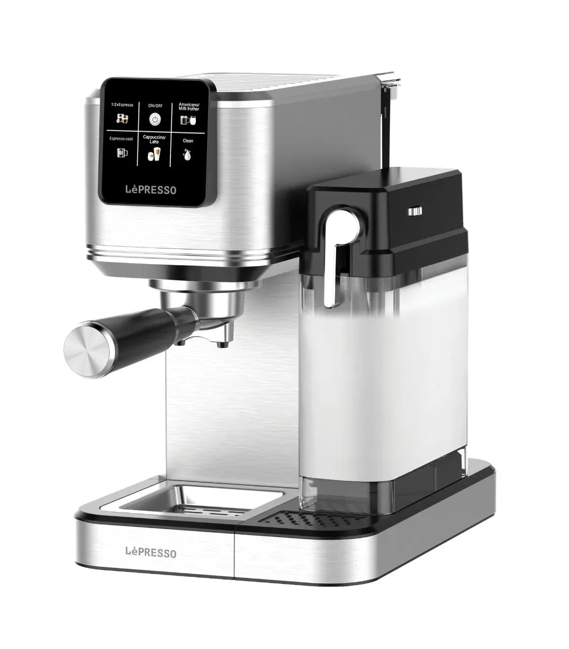LePresso Latteo Hot Cold Brewing Coffee Machine with Milk Frothing Function Silver – image 2