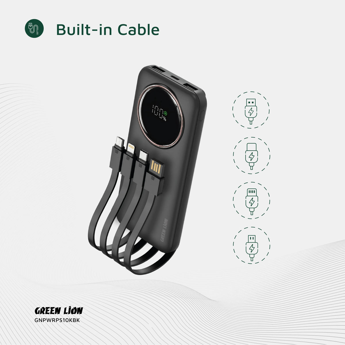 Green Lion Power Pulse 10000mAh Power Bank Black – image 7