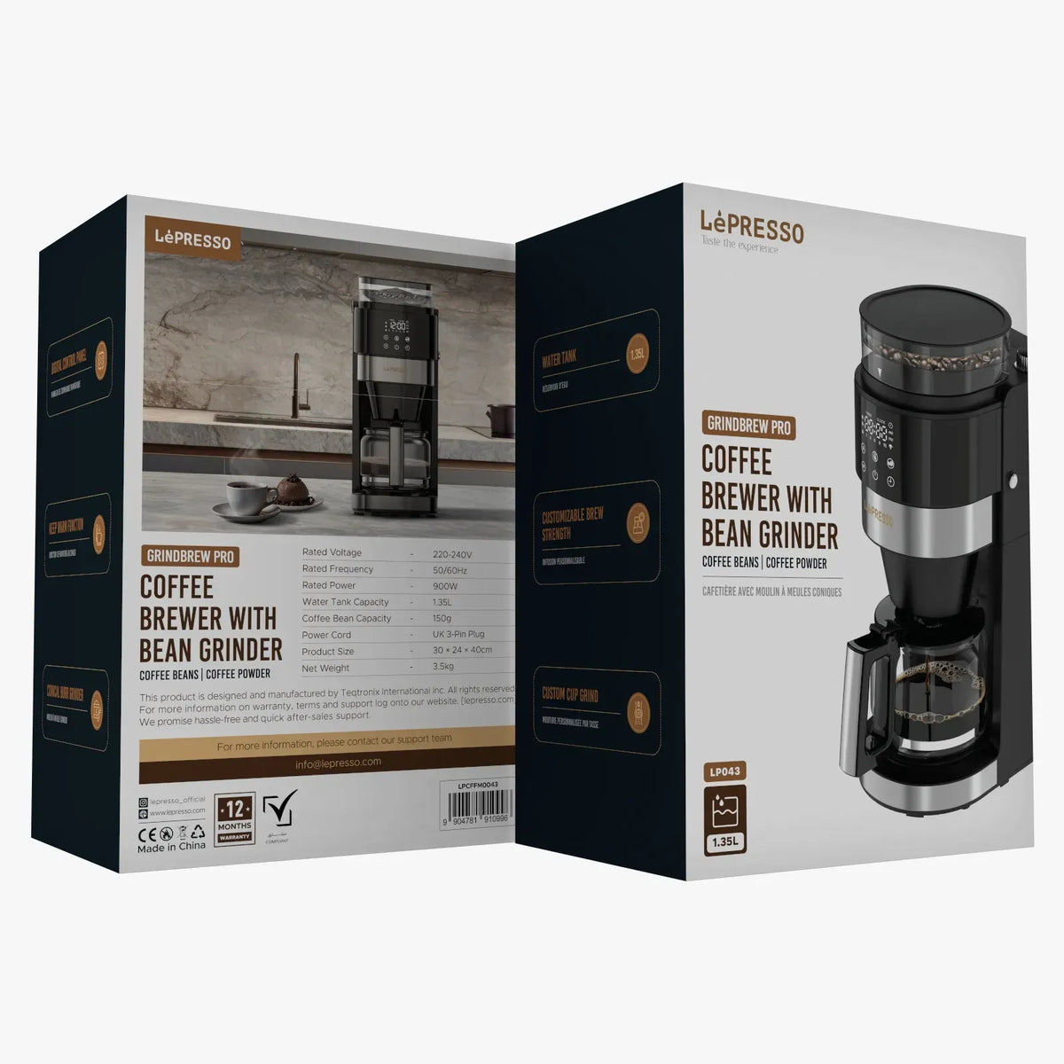 LePresso Coffee Brewer with Bean Grinder Black – image 4
