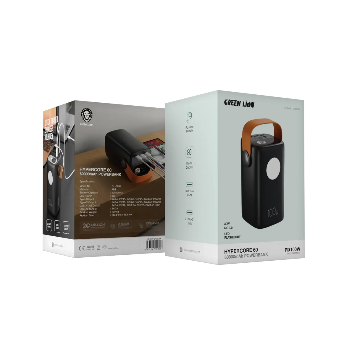 Green Lion Hyper Core 60 Power Bank 60000mAh Black – image 7