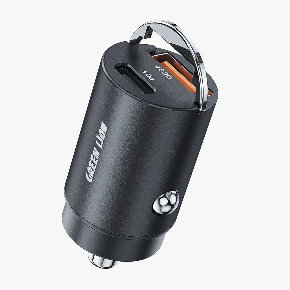 Green Lion Ring Charge Dual Port Car Charger PD 36 WCto L 1 m Cable - Black – image 4